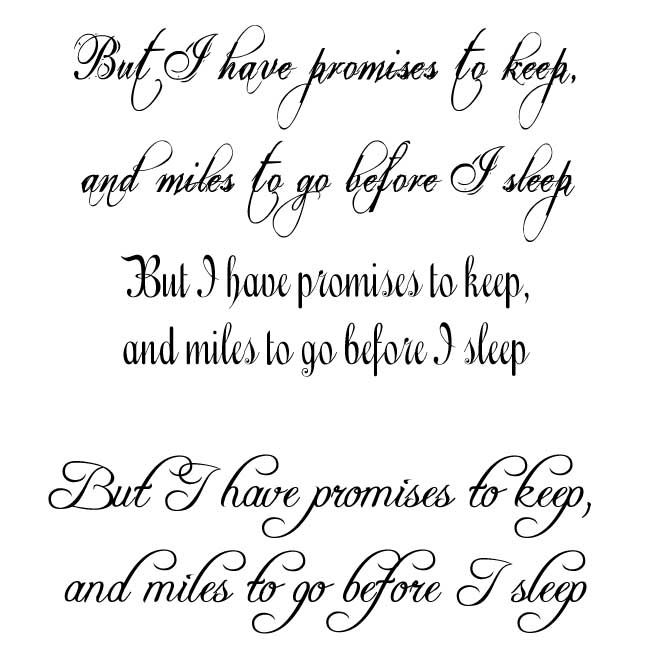 I know I want this to be in a script font, and I've found a few I'd love to 