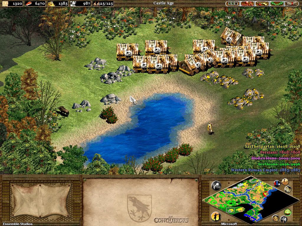 aoe2,conquerors expansion,screenshots,attila,attila,scourage of god,battering ram