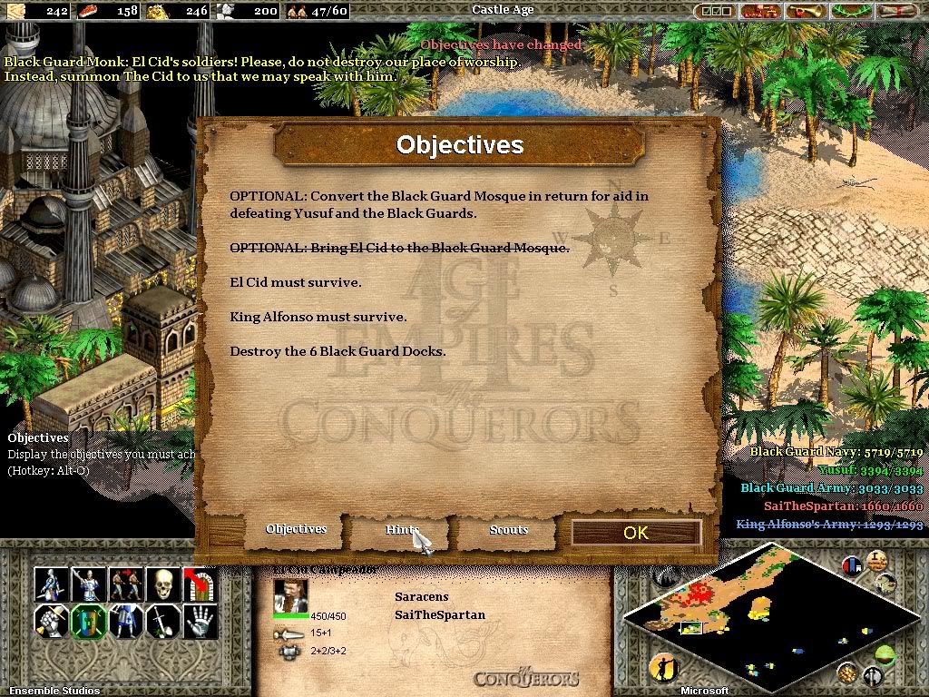 age of empires 2, aoe 2, screenshots, game, el cid, black guards, objective