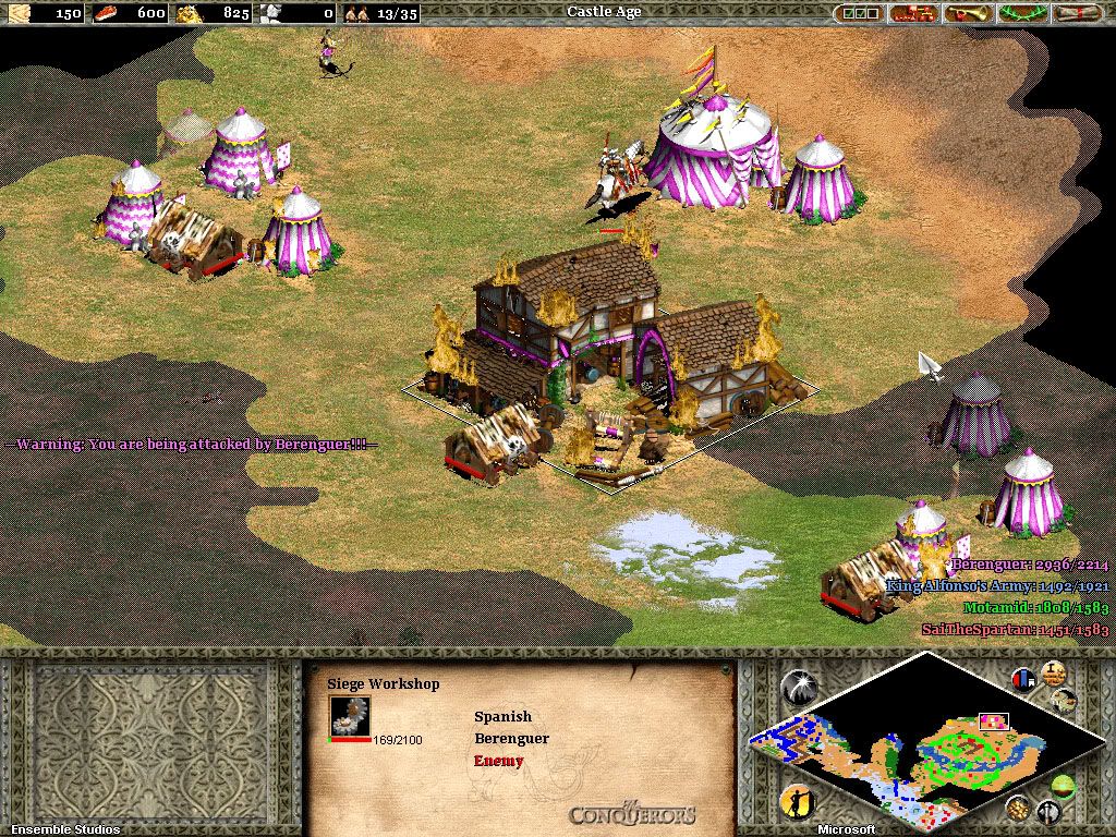 el cid exile of the cid,ramming,battering ram,siege workshop,berenguer,age of empires 2,aoe 2,screenshot
