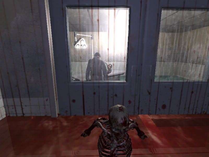 fear,game,screenshot,blood,pool,skeleton,operation,alma,doctor,scary,creepy,shock