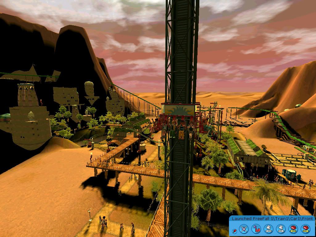coaster,roller,tycoon,3,rct3,freefall,view,perspective,desert,valley of kings,screenshot