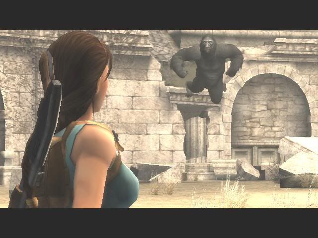 tomb raider, anniversary, game, lara, screenshot, greece, gorilla, coliseum