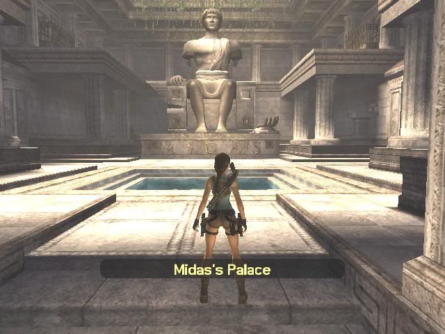 tomb raider, anniversary, game, lara, screenshot, greece, midas, palace, statue