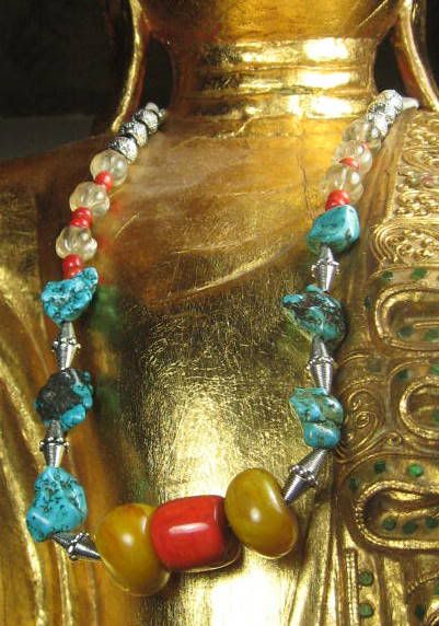 old mixed bead tibetan necklace