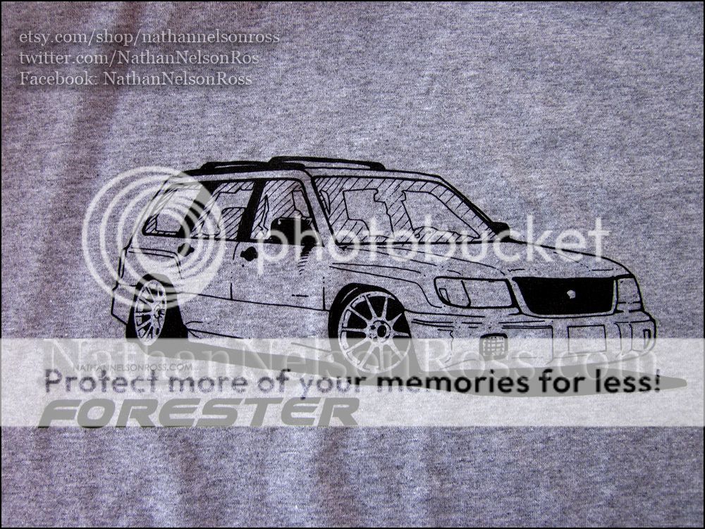 Subaru Forester Shirt T Shirt FOZ JDM Turbo Adult Large Grey